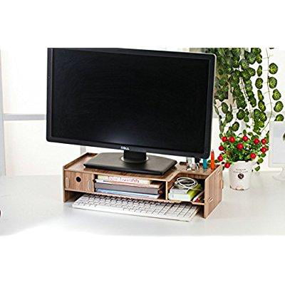 Computer Monitor Desktop Screen Shelf TV Organizer Home Office Storage Rack DIY